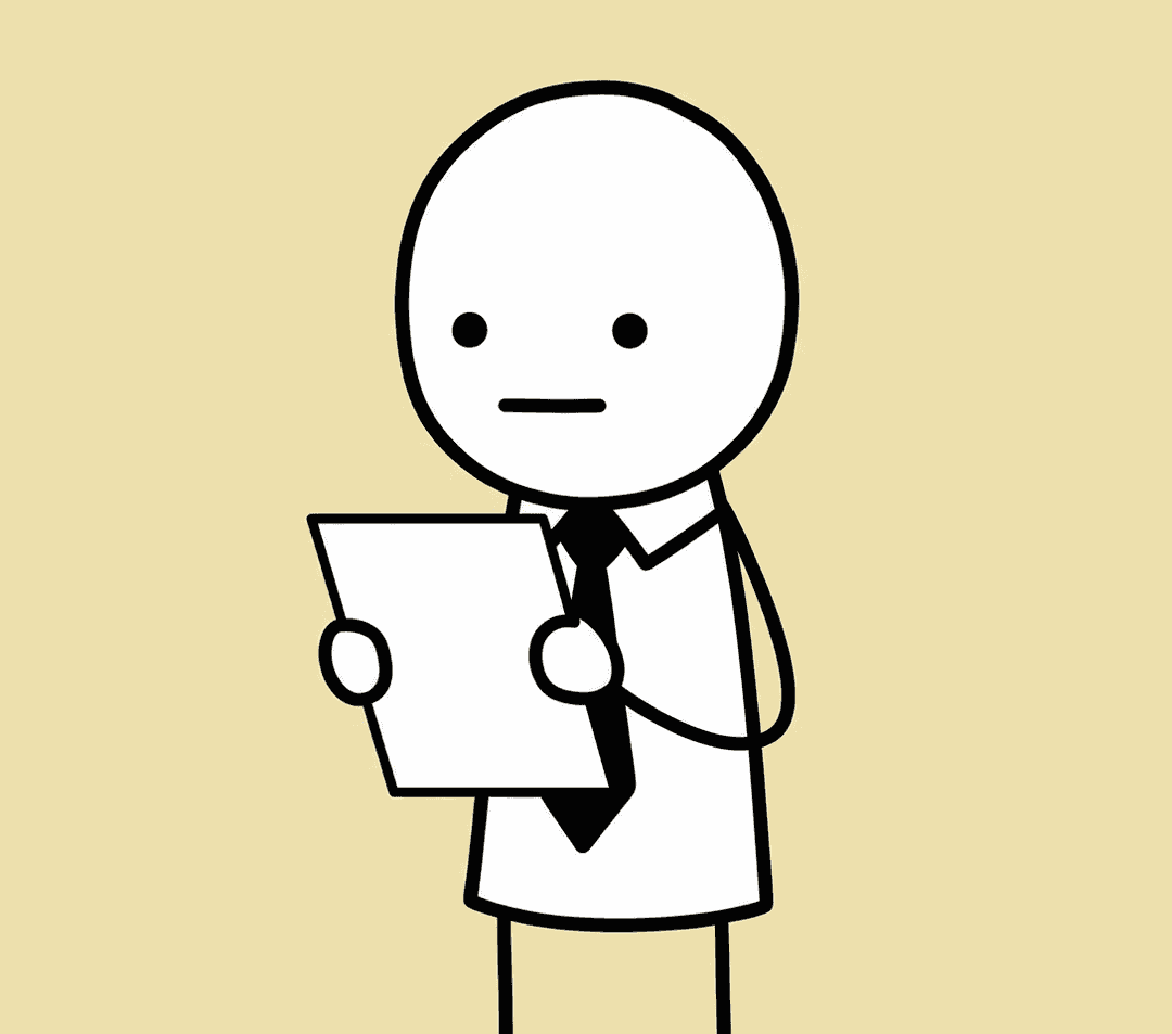The associate holding a blank sheet of paper.